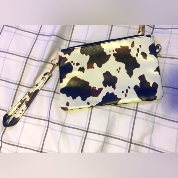 Handbags - Cow print makeup bag, Never been used.